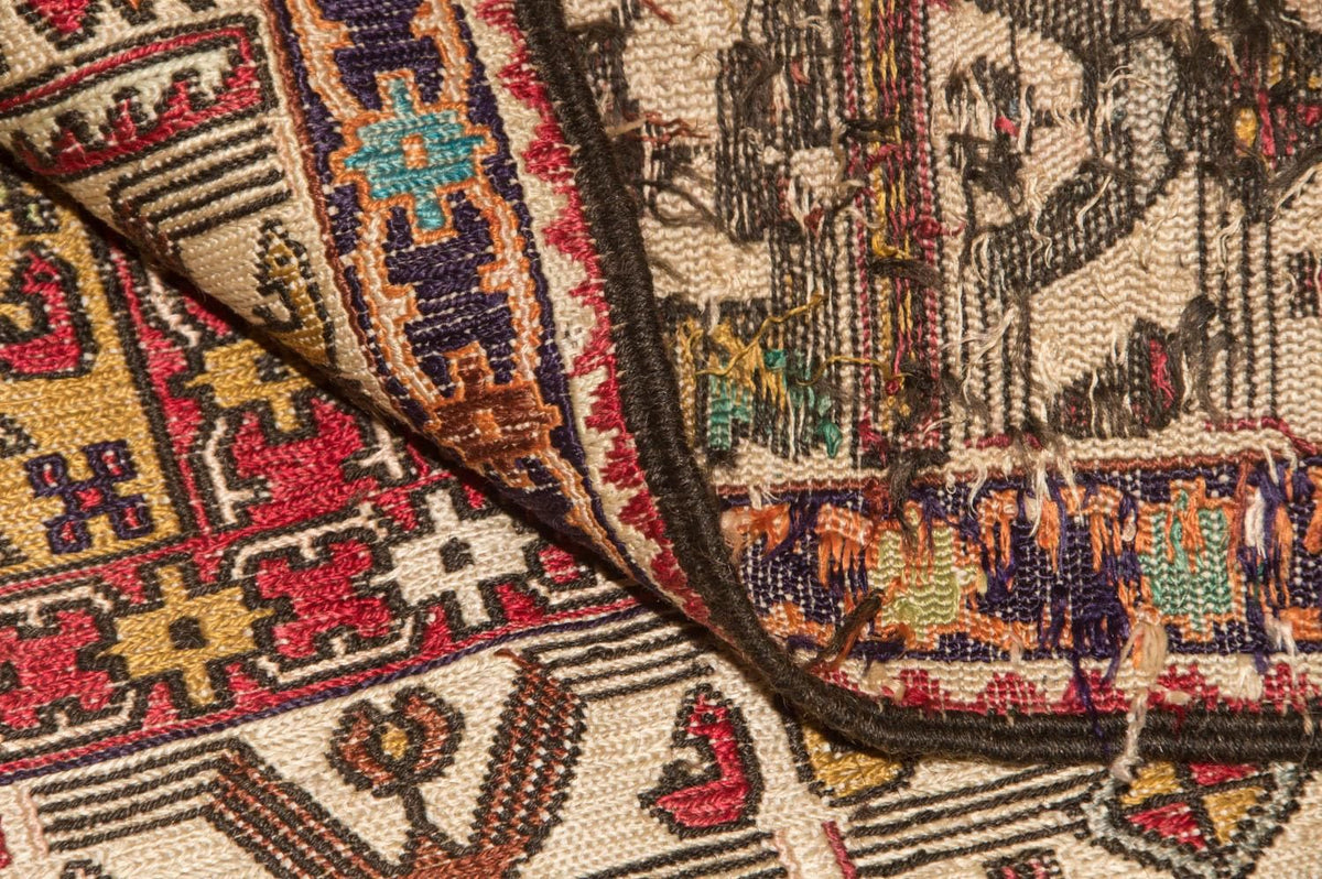 Kelim Carpet - orientalisk matta - 97 x 75 cm - röd