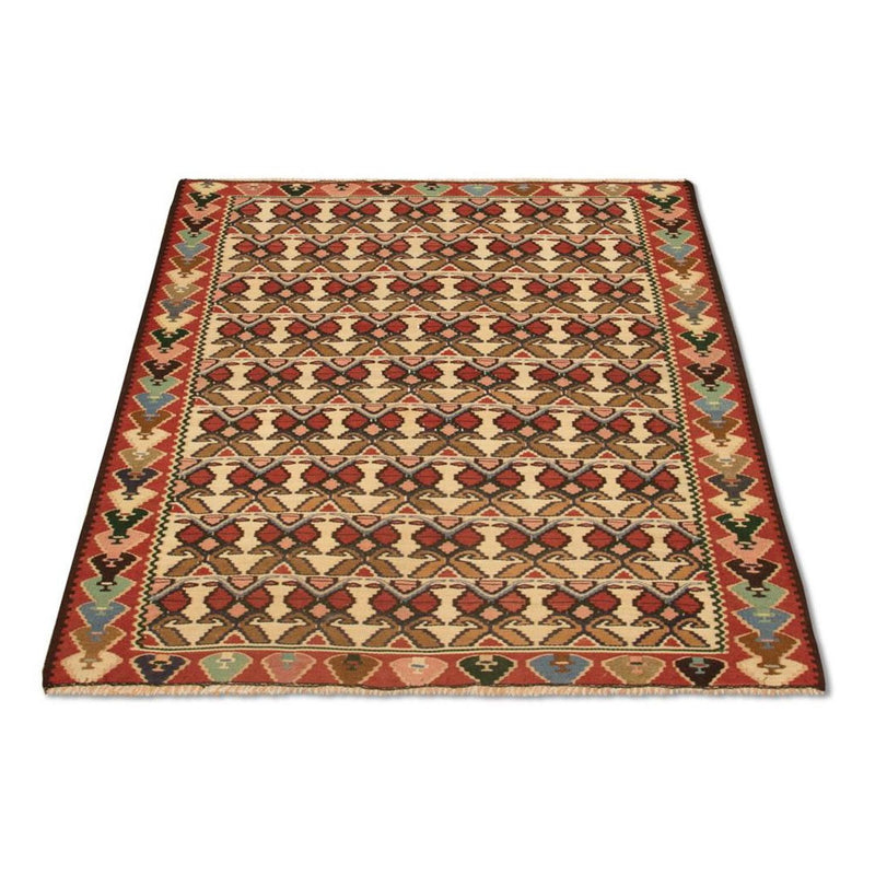 Kelim-matta - gammal - 143 x 119 cm - beige