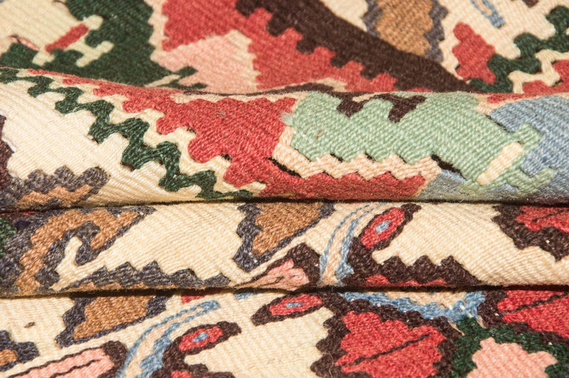 Kelim-matta - gammal - 143 x 119 cm - beige