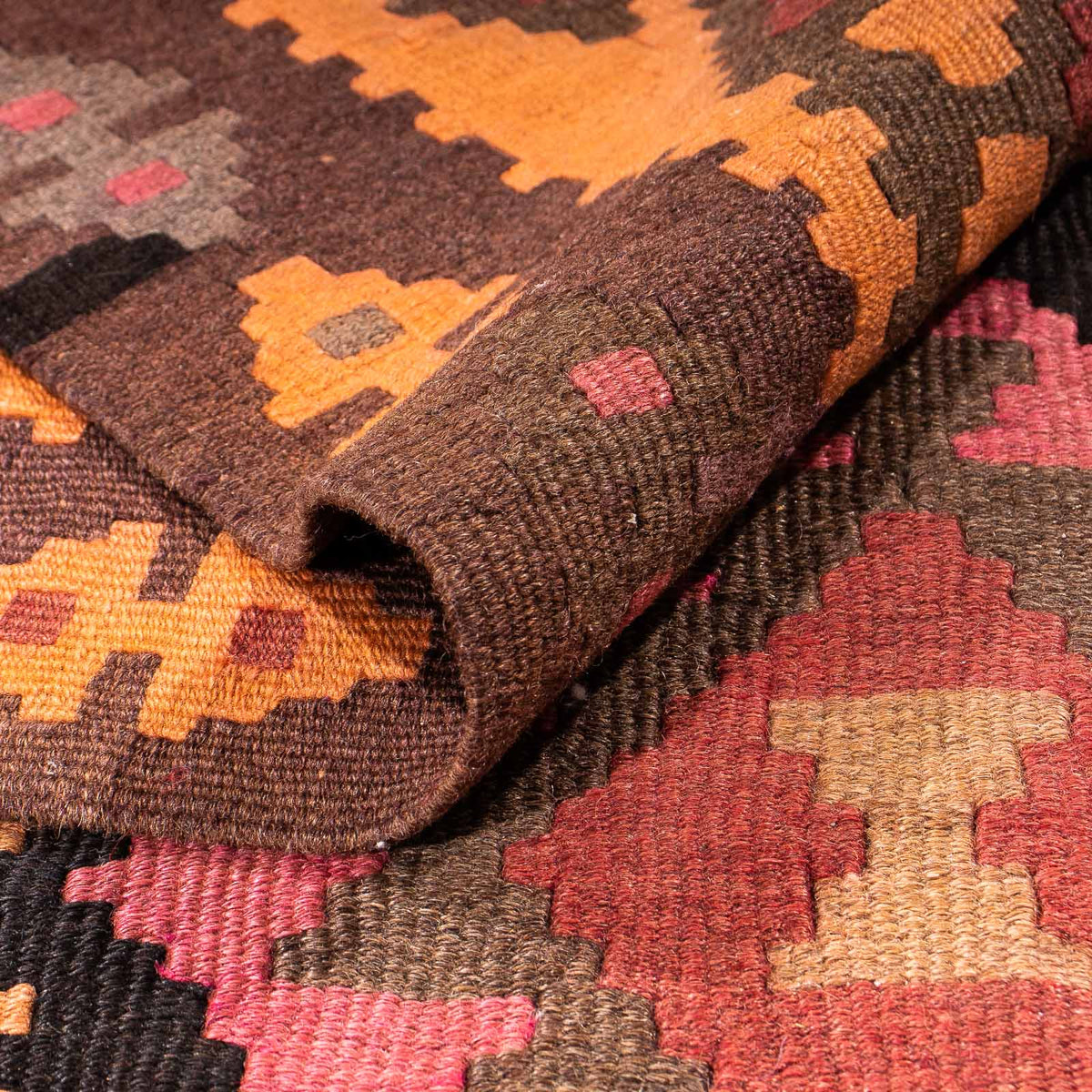 Runner Kelim-matta - gammal - 320 x 150 cm - flerfärgad