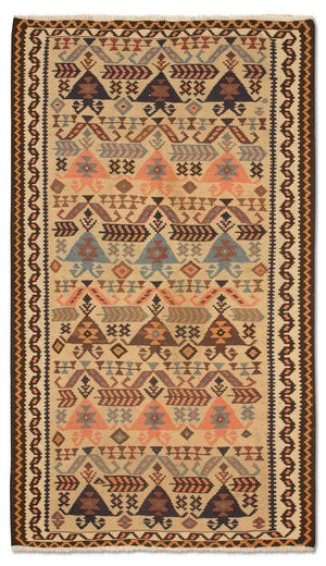 Runner Kelim-matta - gammal - 195 x 108 cm - beige