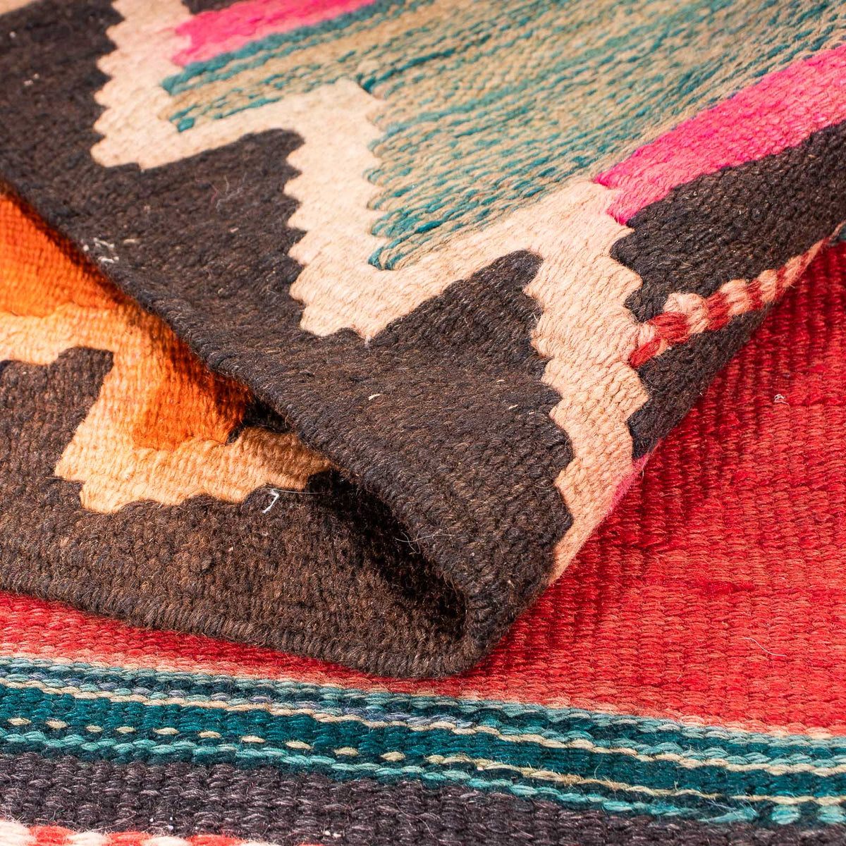 Runner Kelim-matta - gammal - 350 x 150 cm - flerfärgad