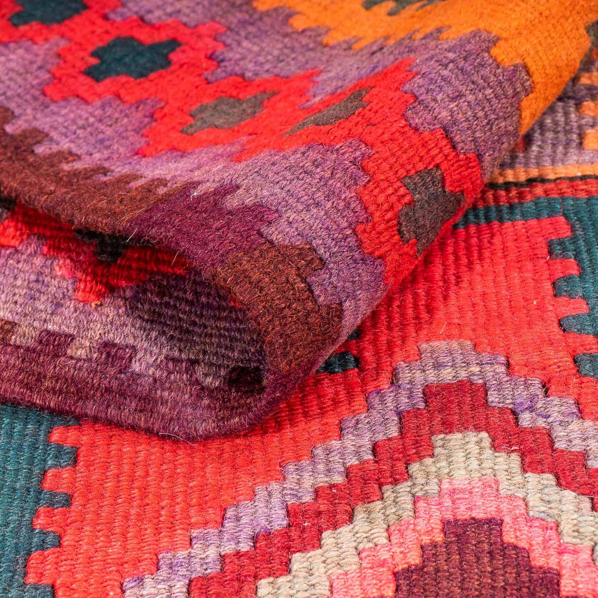 Runner Kelim-matta - gammal - 335 x 150 cm - flerfärgad