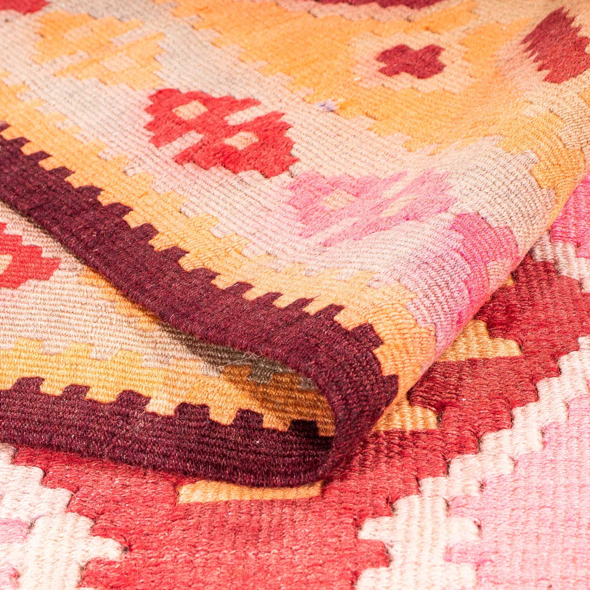 Runner Kelim-matta - gammal - 330 x 150 cm - flerfärgad