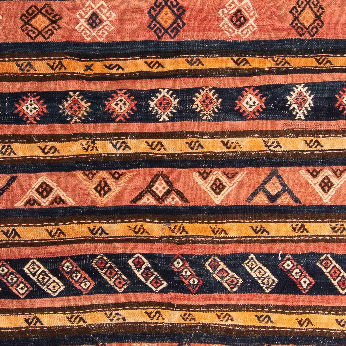 Kelim-matta - gammal - 270 x 160 cm - flerfärgad