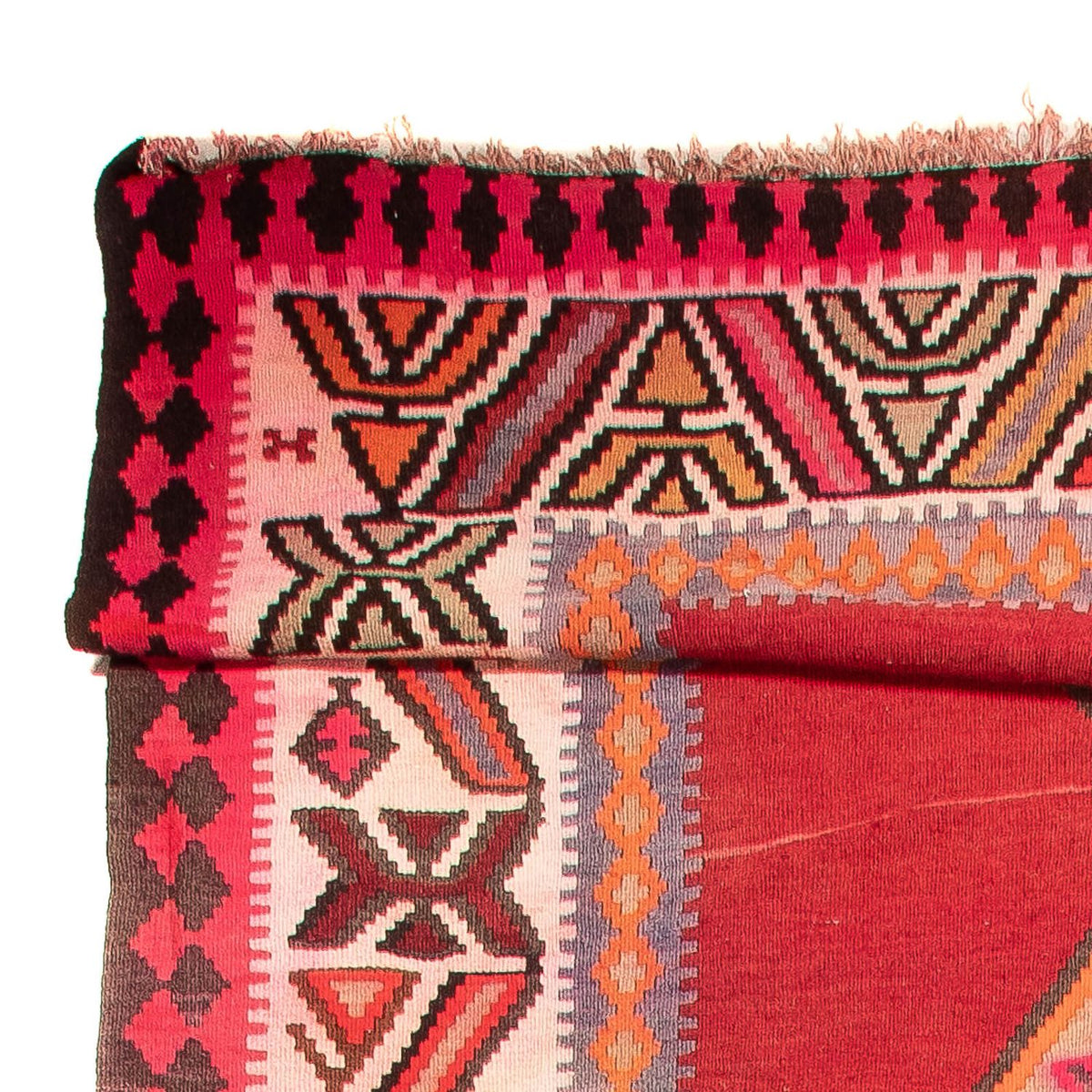 Runner Kelim-matta - gammal - 490 x 190 cm - röd