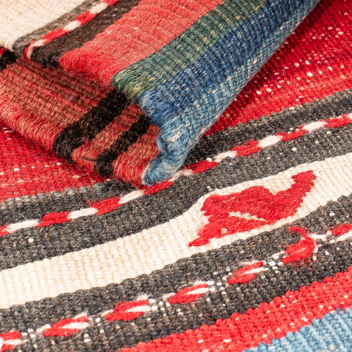 Runner Kelim-matta - gammal - 250 x 140 cm - flerfärgad