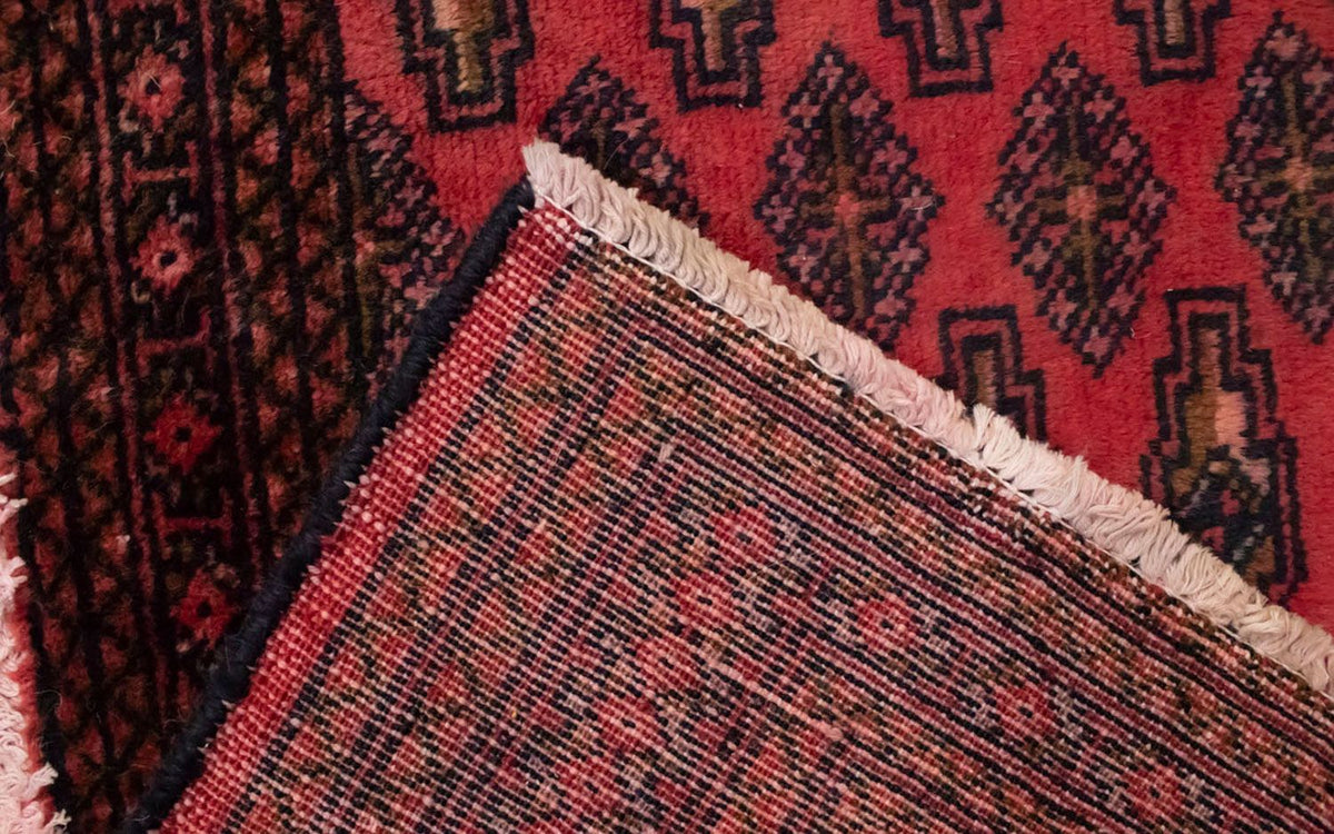 Turkaman-matta - 130 x 60 cm - röd