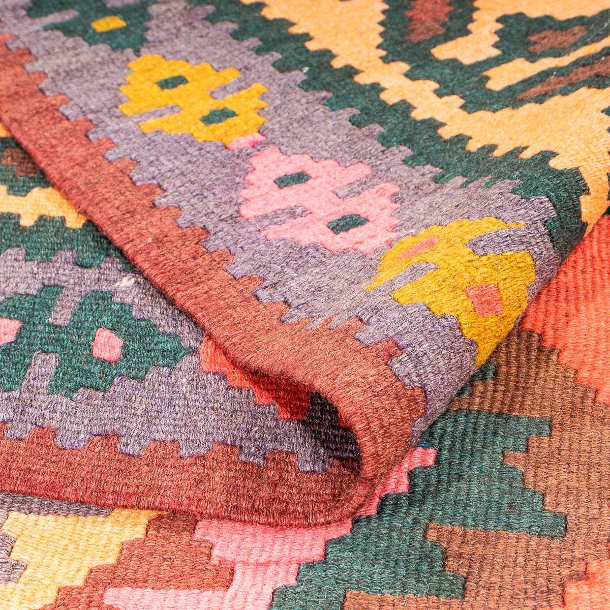 Runner Kelim-matta - gammal - 300 x 150 cm - flerfärgad