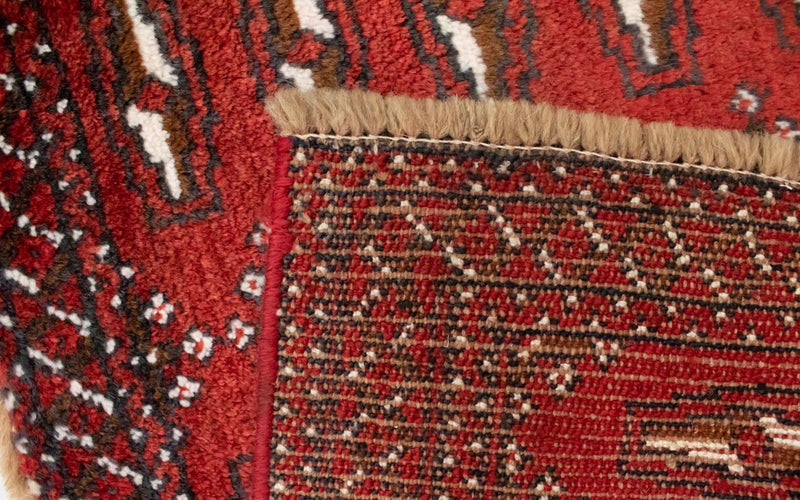 Turkaman-matta - 130 x 60 cm - röd