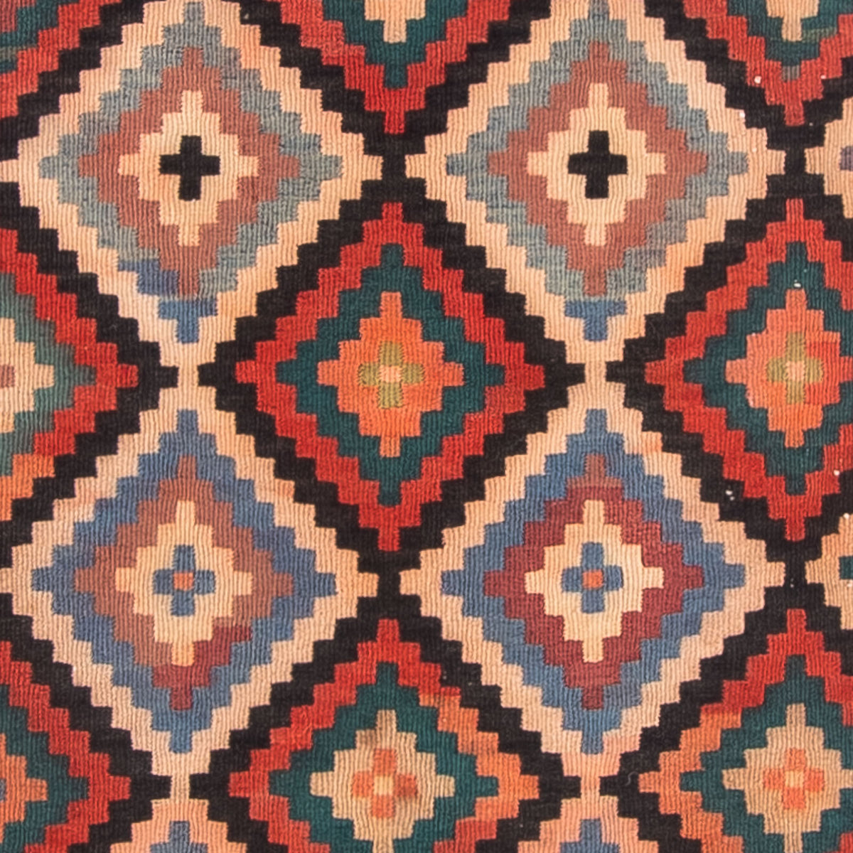 Runner Kelim-matta - gammal - 225 x 112 cm - flerfärgad