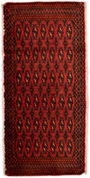 Turkaman-matta 60x130cm - Persisk matta - Rektangulär / Röd / 60 x 130 cm Rektangulär