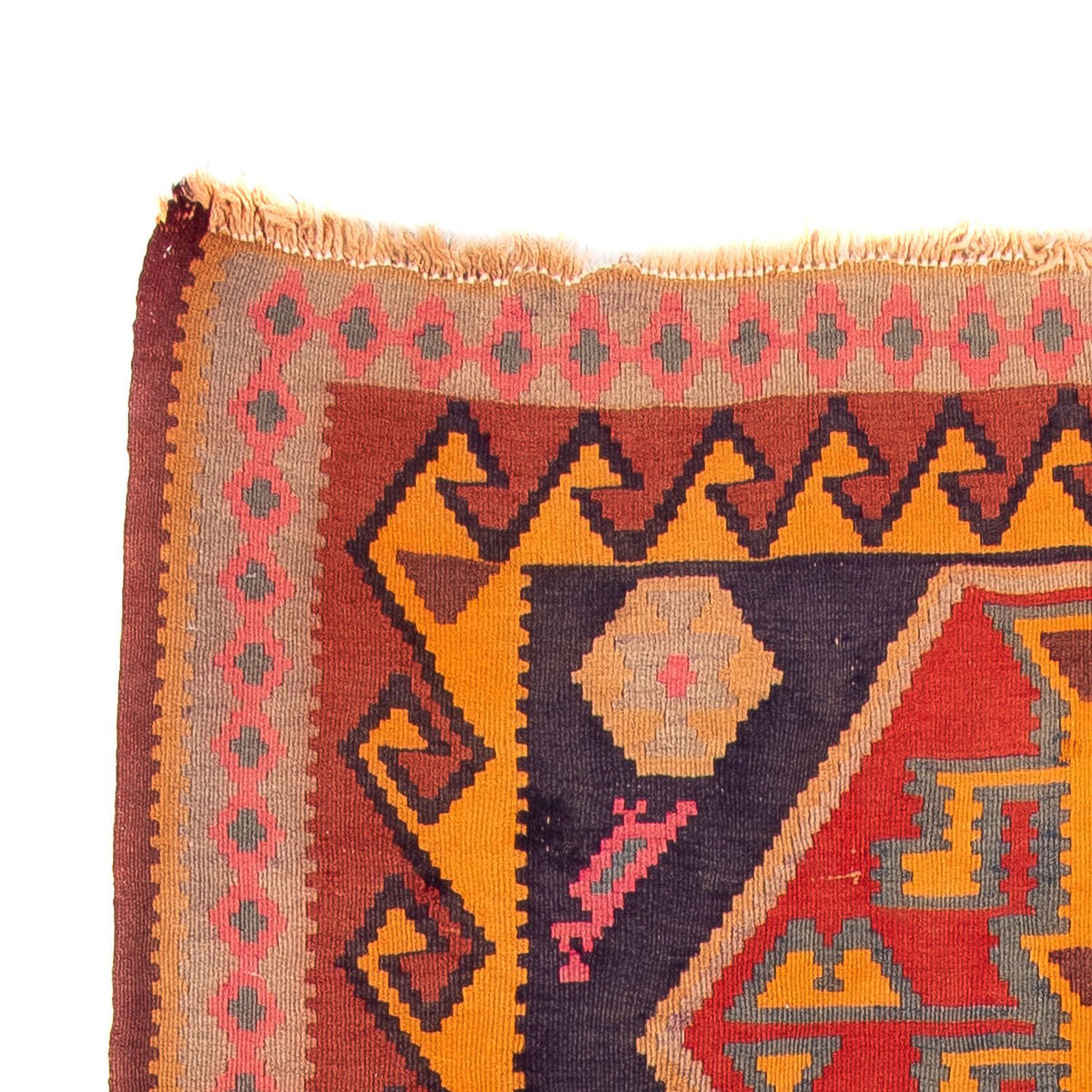 Runner Kelim-matta - gammal - 340 x 155 cm - flerfärgad