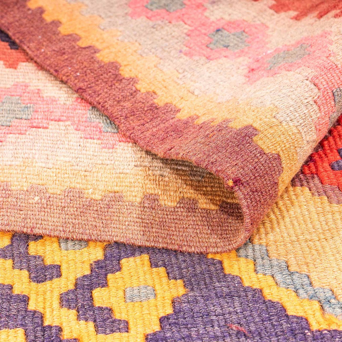 Runner Kelim-matta - gammal - 340 x 155 cm - flerfärgad