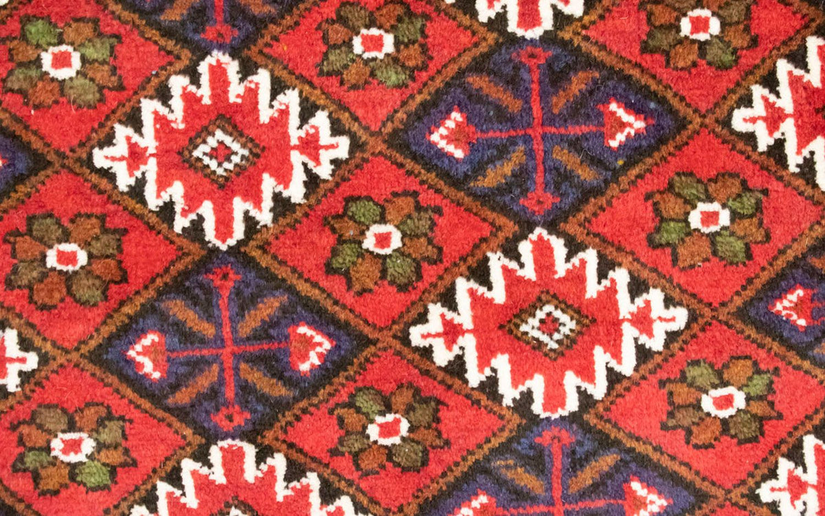 Turkaman-matta - 130 x 60 cm - röd