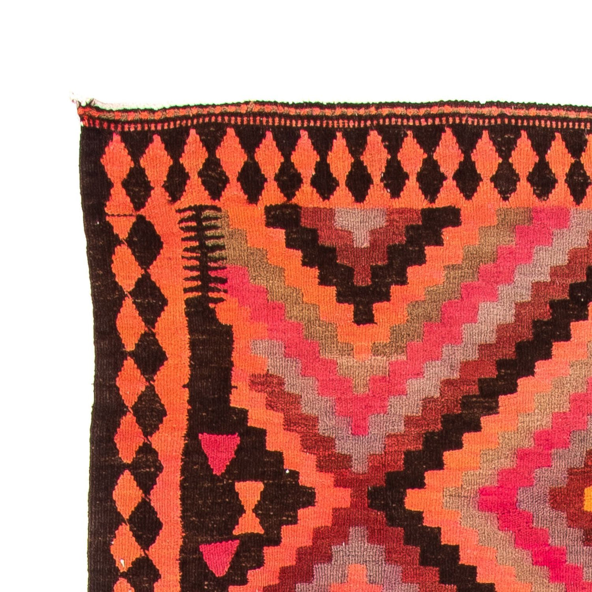 Runner Kelim-matta - gammal - 370 x 140 cm - flerfärgad