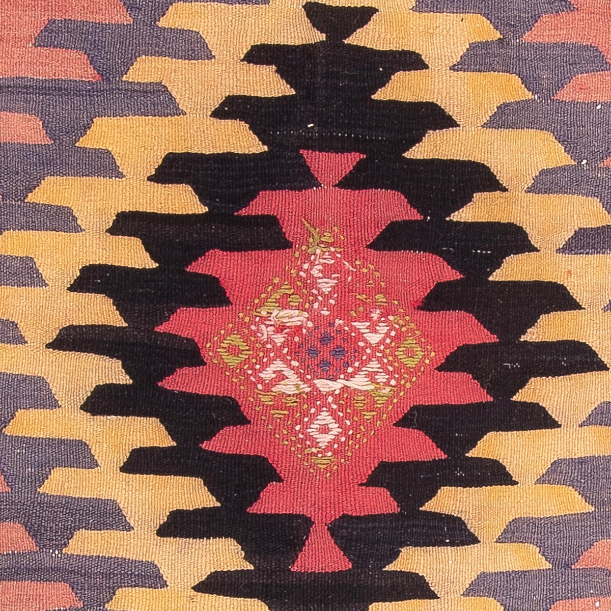 Runner Kelim-matta - gammal - 405 x 150 cm - ljusröd