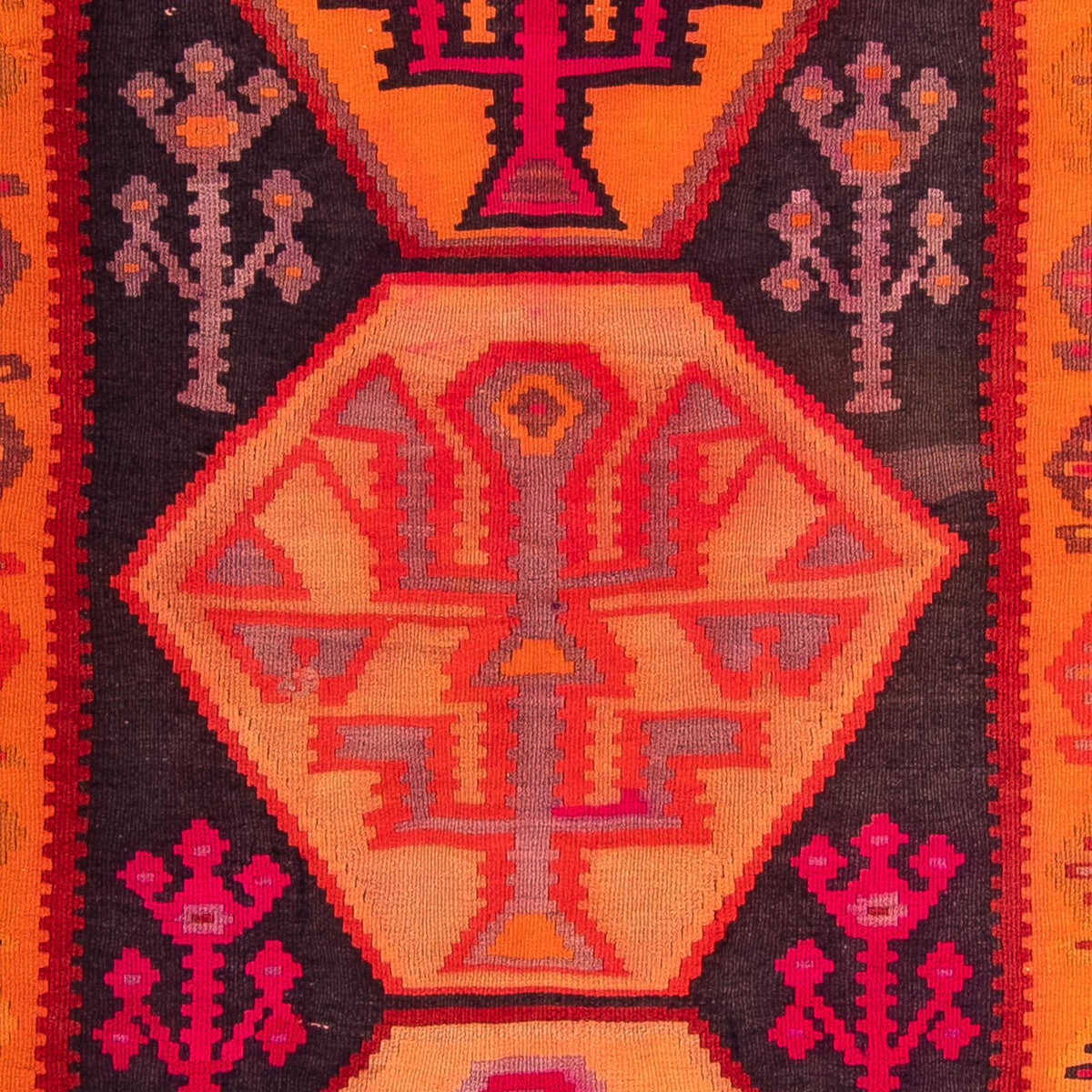 Runner Kelim-matta - gammal - 360 x 140 cm - flerfärgad