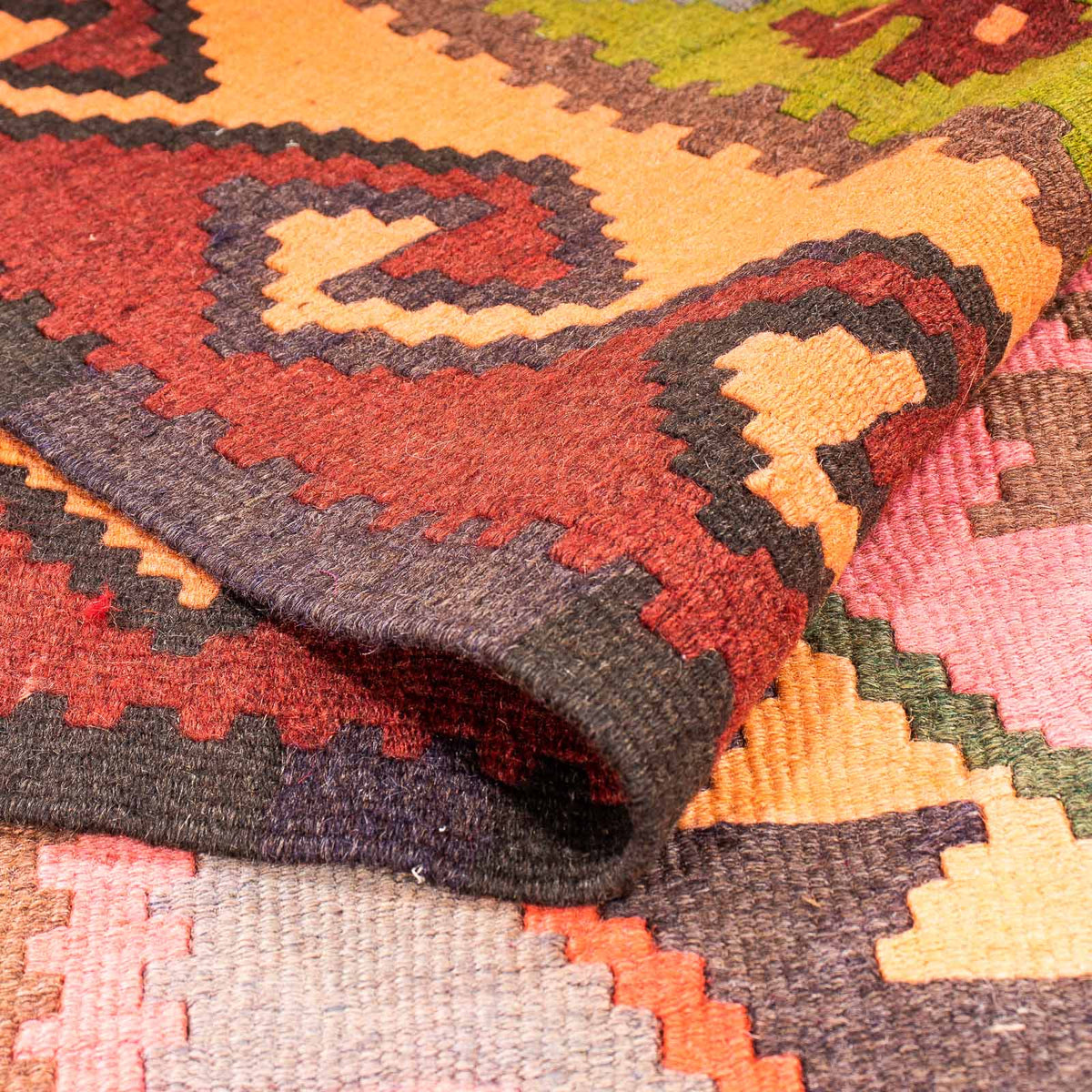 Runner Kelim-matta - gammal - 330 x 155 cm - flerfärgad