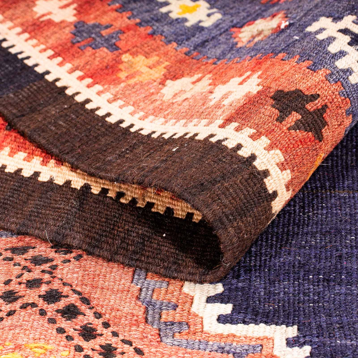 Runner Kelim-matta - gammal - 330 x 120 cm - flerfärgad