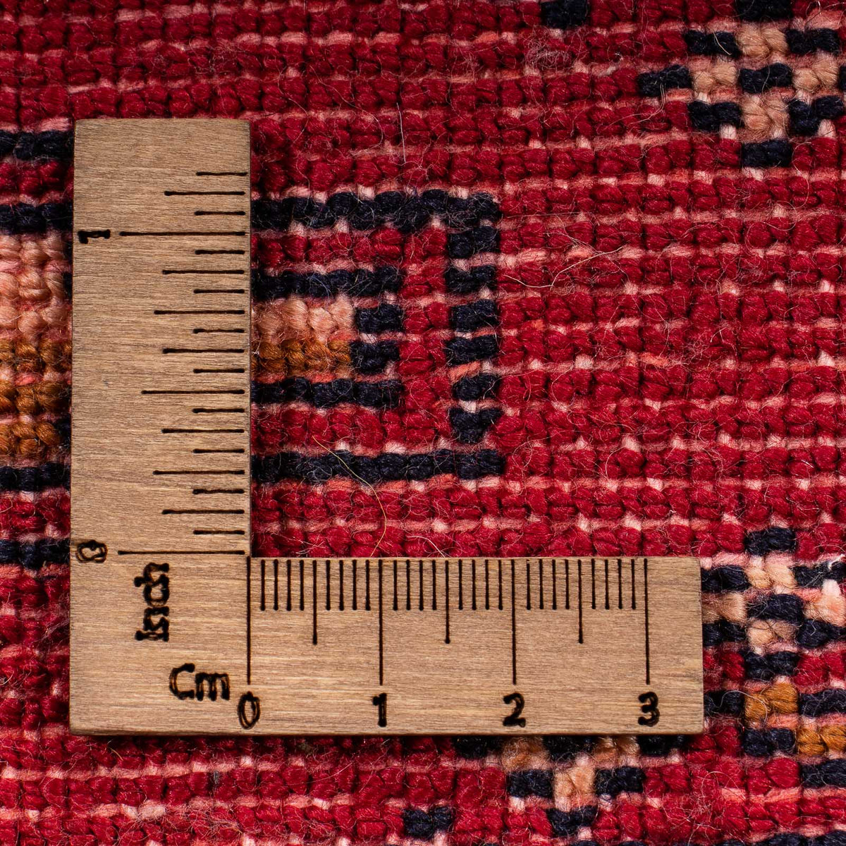 Turkaman-matta - 130 x 60 cm - mörkröd