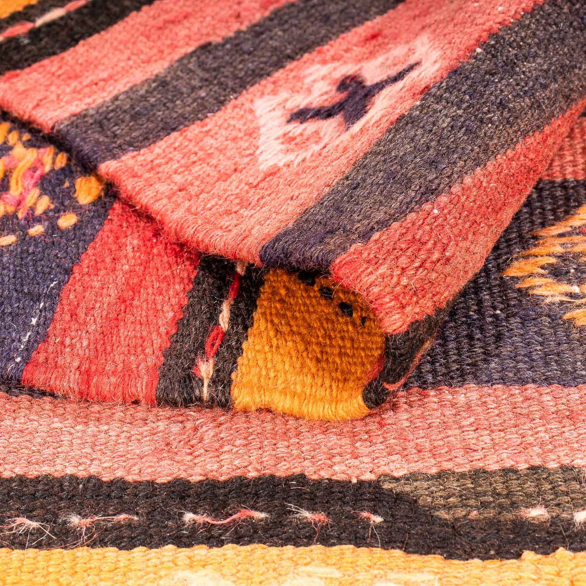 Kelim-matta - gammal - 210 x 150 cm - flerfärgad