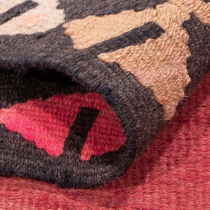 Runner Kelim-matta - gammal - 380 x 185 cm - röd