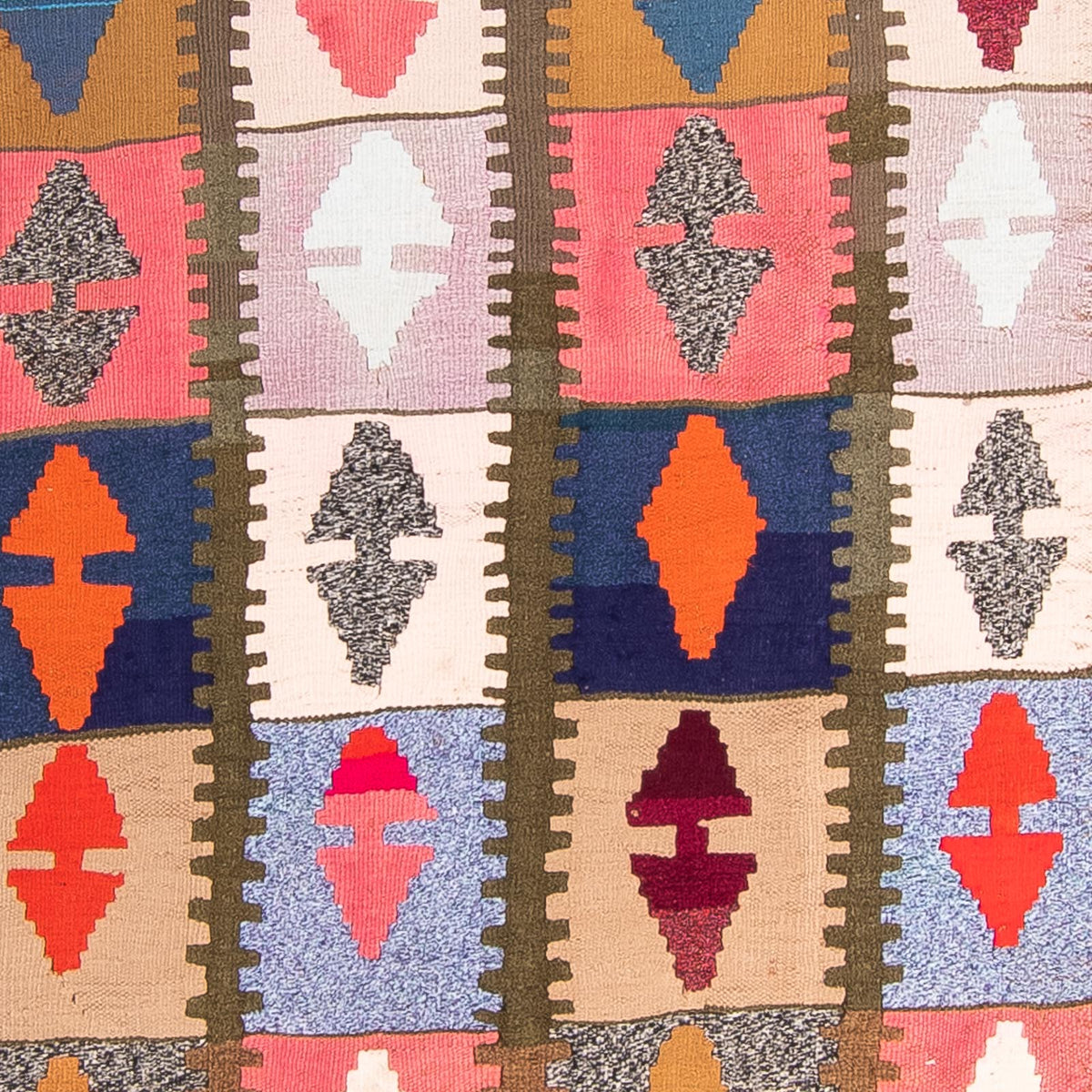 Runner Kelim-matta - gammal - 345 x 122 cm - flerfärgad