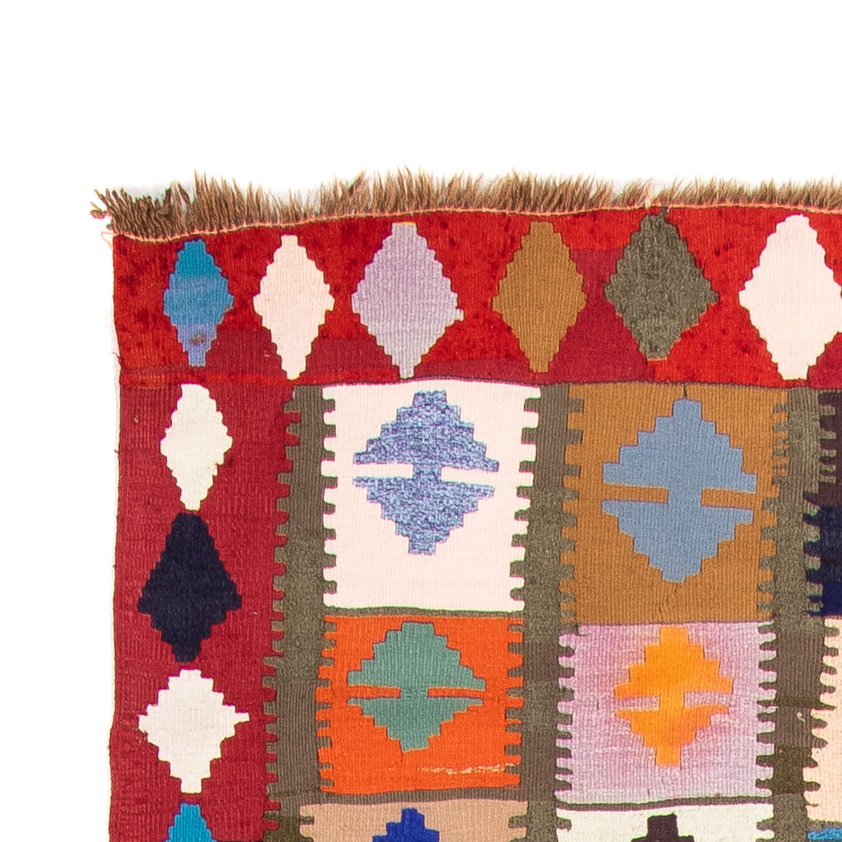 Runner Kelim-matta - gammal - 345 x 122 cm - flerfärgad