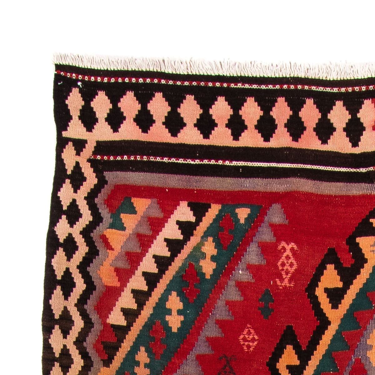 Kelim-matta - gammal - 307 x 188 cm - flerfärgad