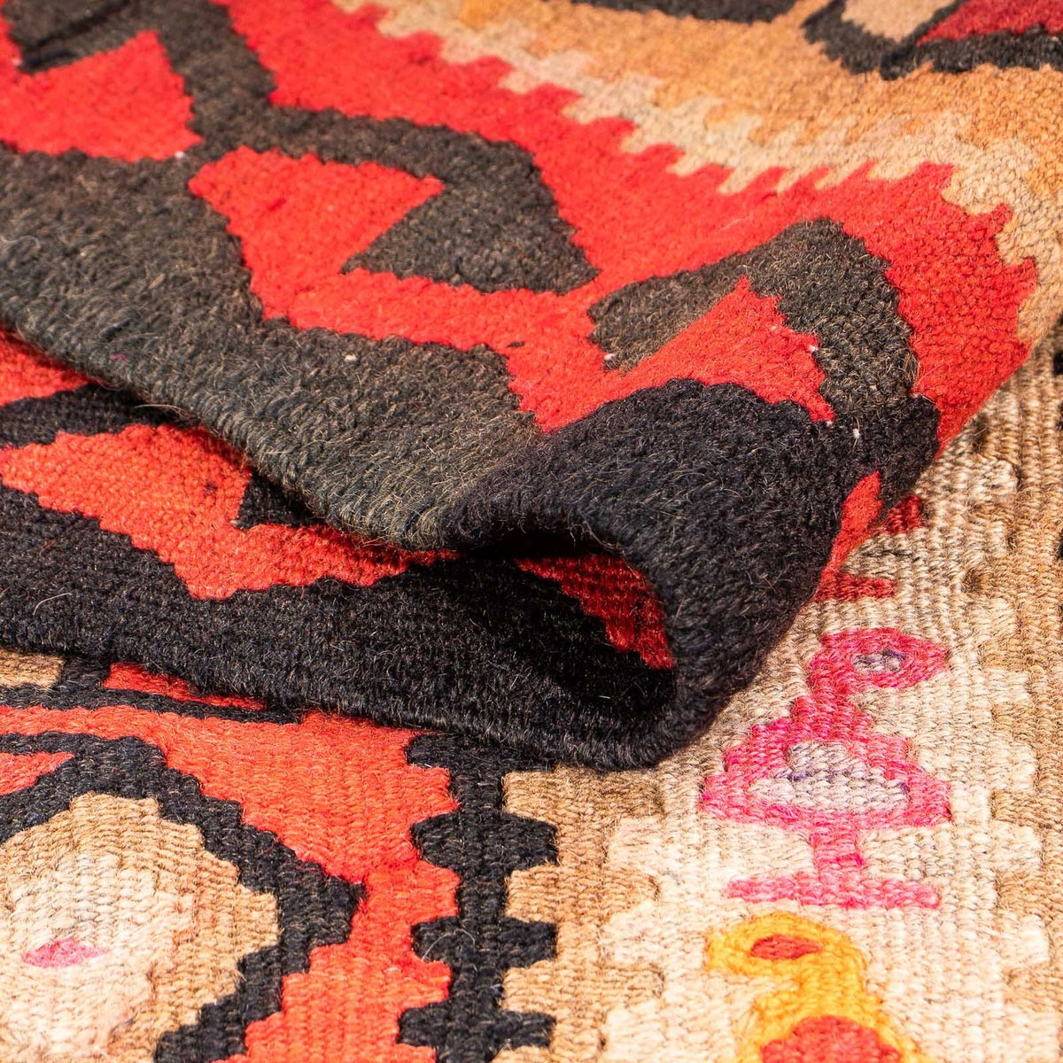 Kelim-matta - gammal - 350 x 190 cm - flerfärgad