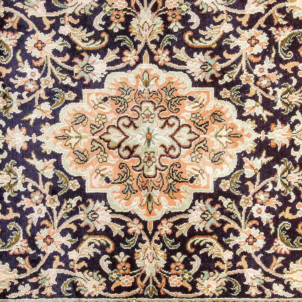 Sidenmatta - Kashmir Silk - 156 x 95 cm - mörkblå