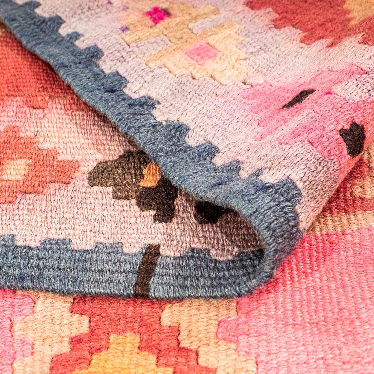 Runner Kelim-matta - gammal - 265 x 110 cm - flerfärgad