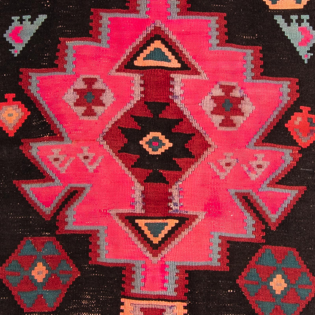 Runner Kelim-matta - gammal - 320 x 145 cm - flerfärgad