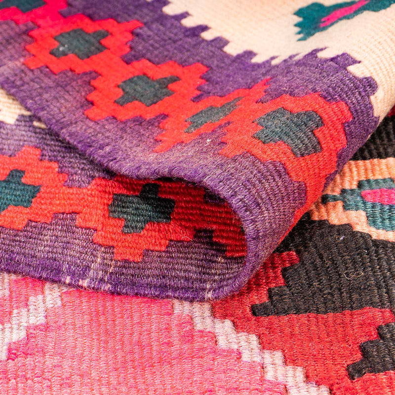 Runner Kelim-matta - gammal - 320 x 145 cm - flerfärgad