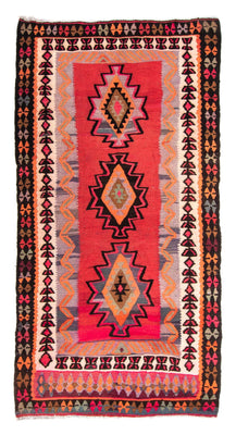 Kelim-matta - gammal - 280 x 142 cm - flerfärgad