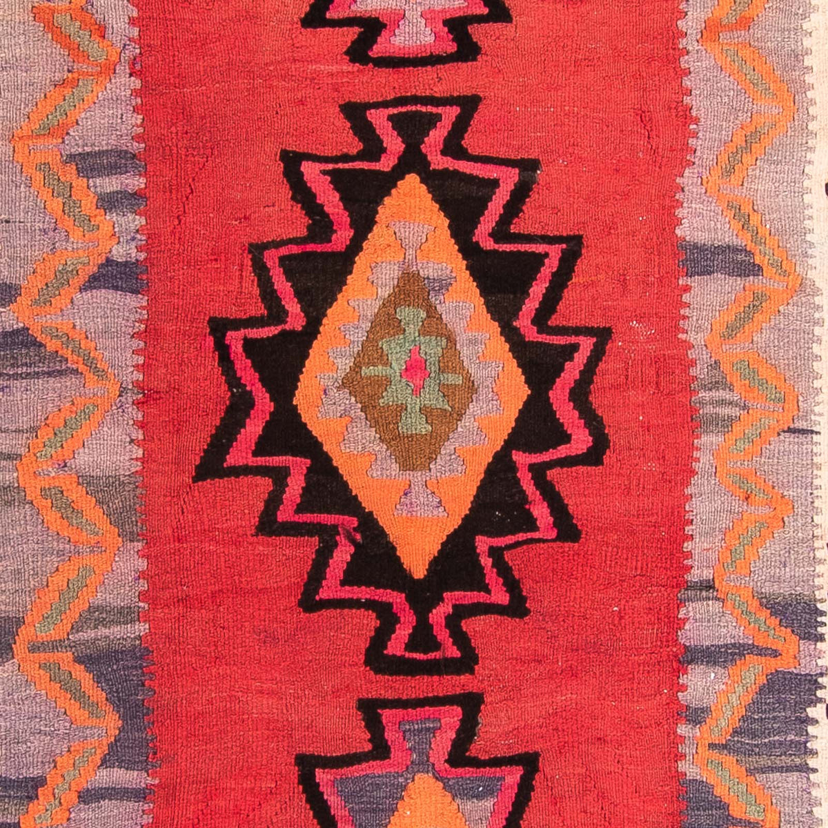 Kelim-matta - gammal - 280 x 142 cm - flerfärgad