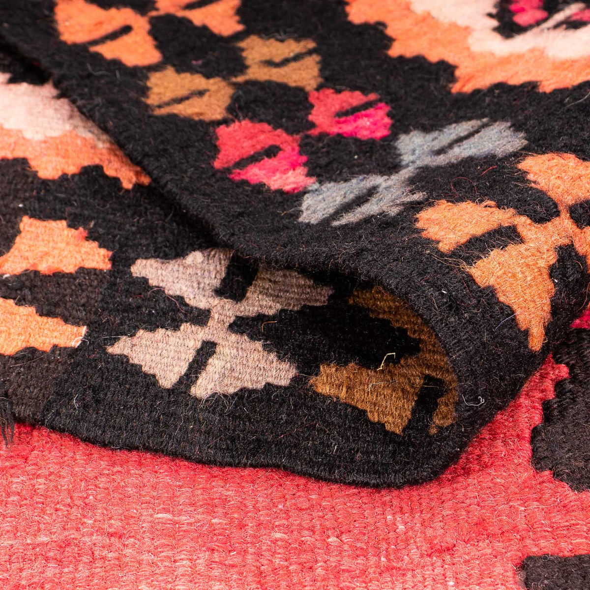 Kelim-matta - gammal - 280 x 142 cm - flerfärgad