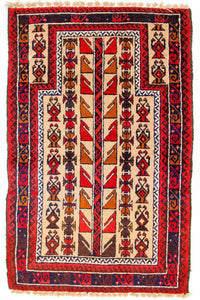 Baluch-matta - 126 x 79 cm - röd
