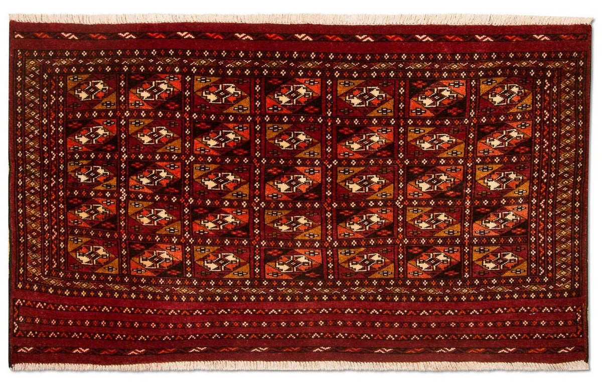Turkaman-matta - 115 x 67 cm - röd