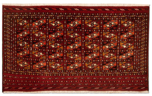 Turkaman-matta - 115 x 67 cm - röd