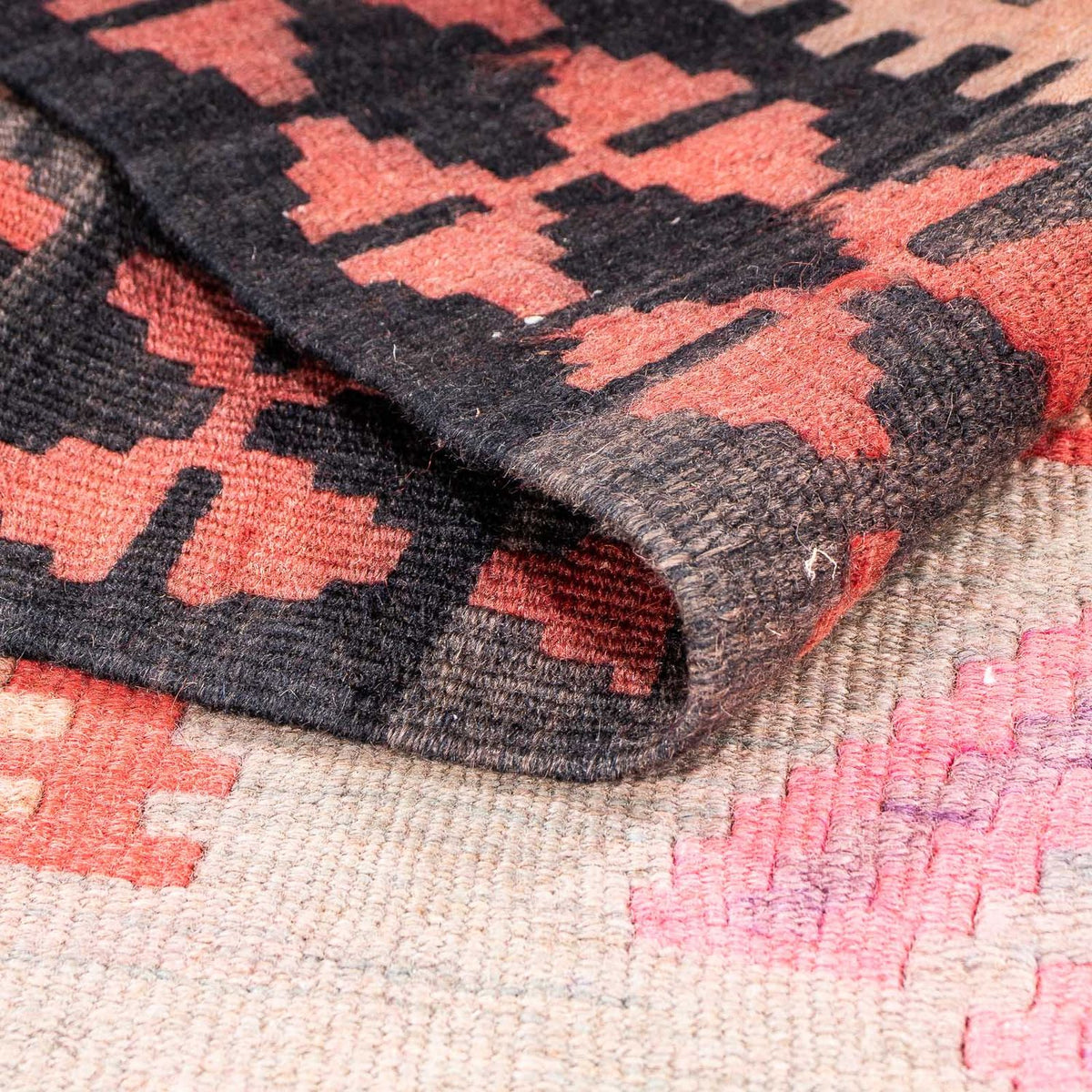 Runner Kelim-matta - gammal - 395 x 180 cm - flerfärgad