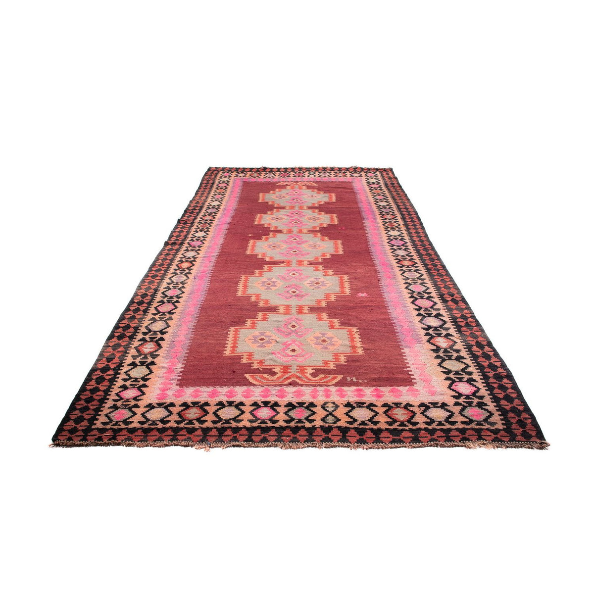 Runner Kelim-matta - gammal - 395 x 180 cm - flerfärgad