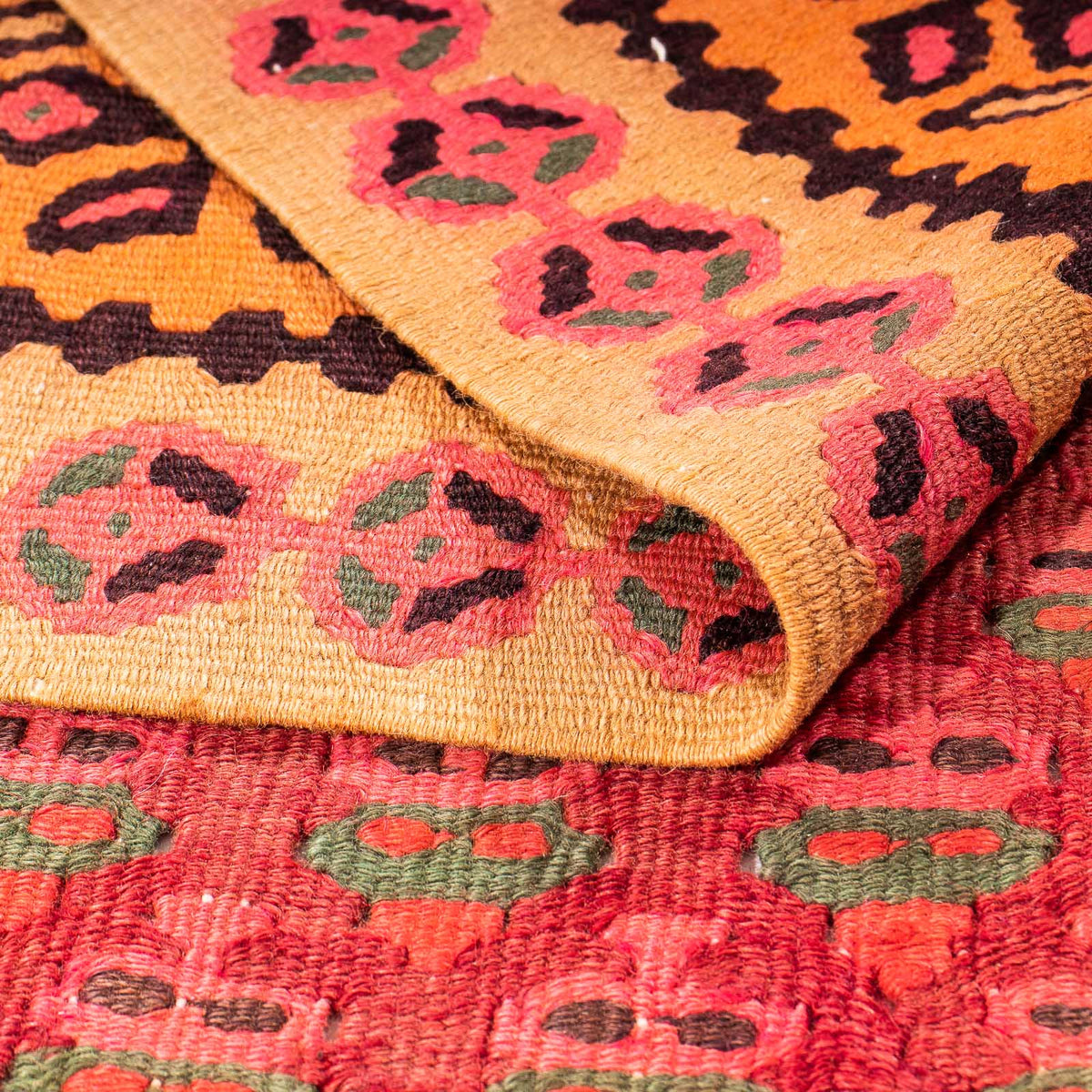 Kelim-matta - gammal - 280 x 145 cm - flerfärgad