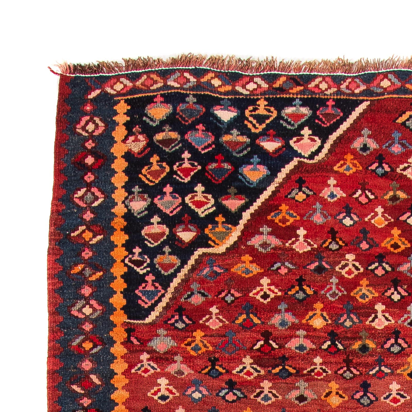 Kelim-matta - gammal - 340 x 170 cm - flerfärgad