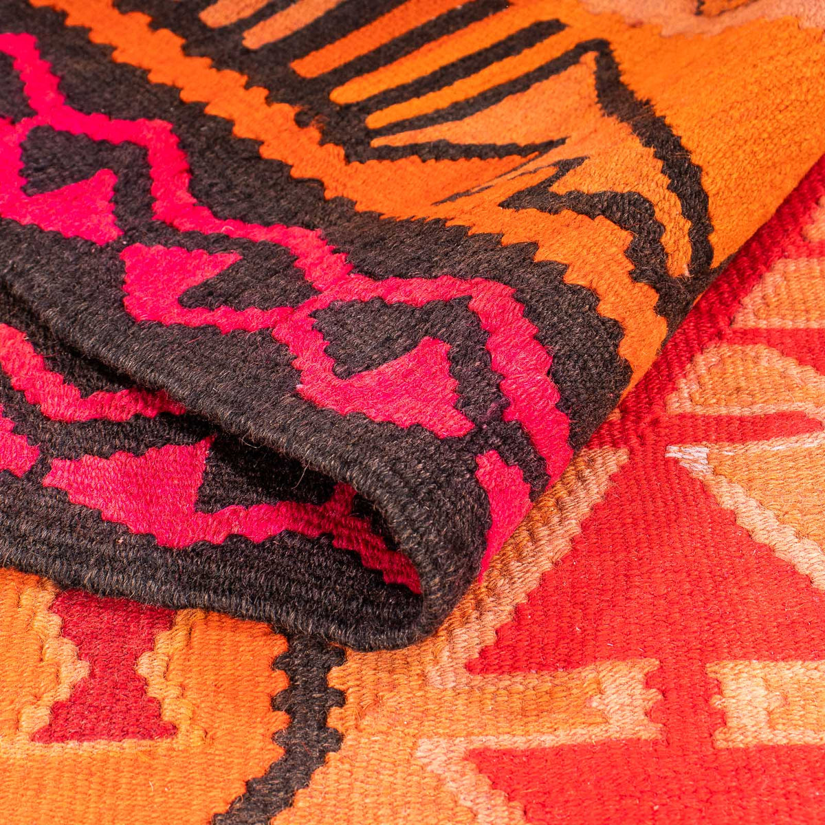 Runner Kelim-matta - gammal - 395 x 155 cm - flerfärgad