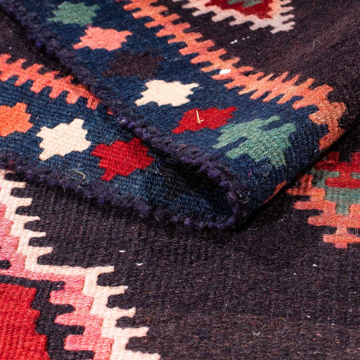 Runner Kelim-matta - gammal - 370 x 100 cm - flerfärgad