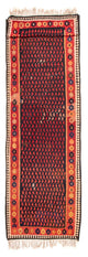 Runner Kelim-matta - gammal - 450 x 120 cm - mörkblå