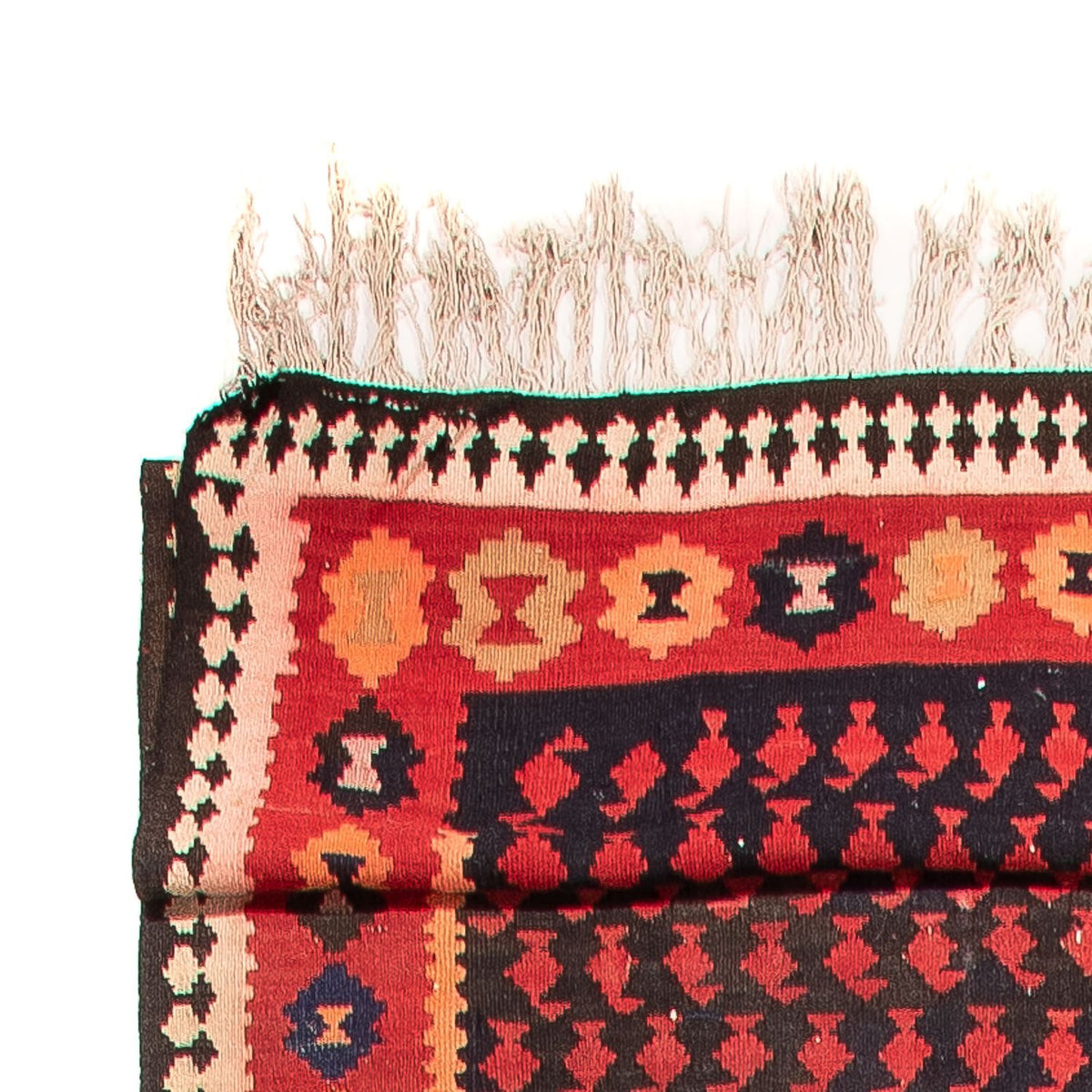 Runner Kelim-matta - gammal - 450 x 120 cm - mörkblå