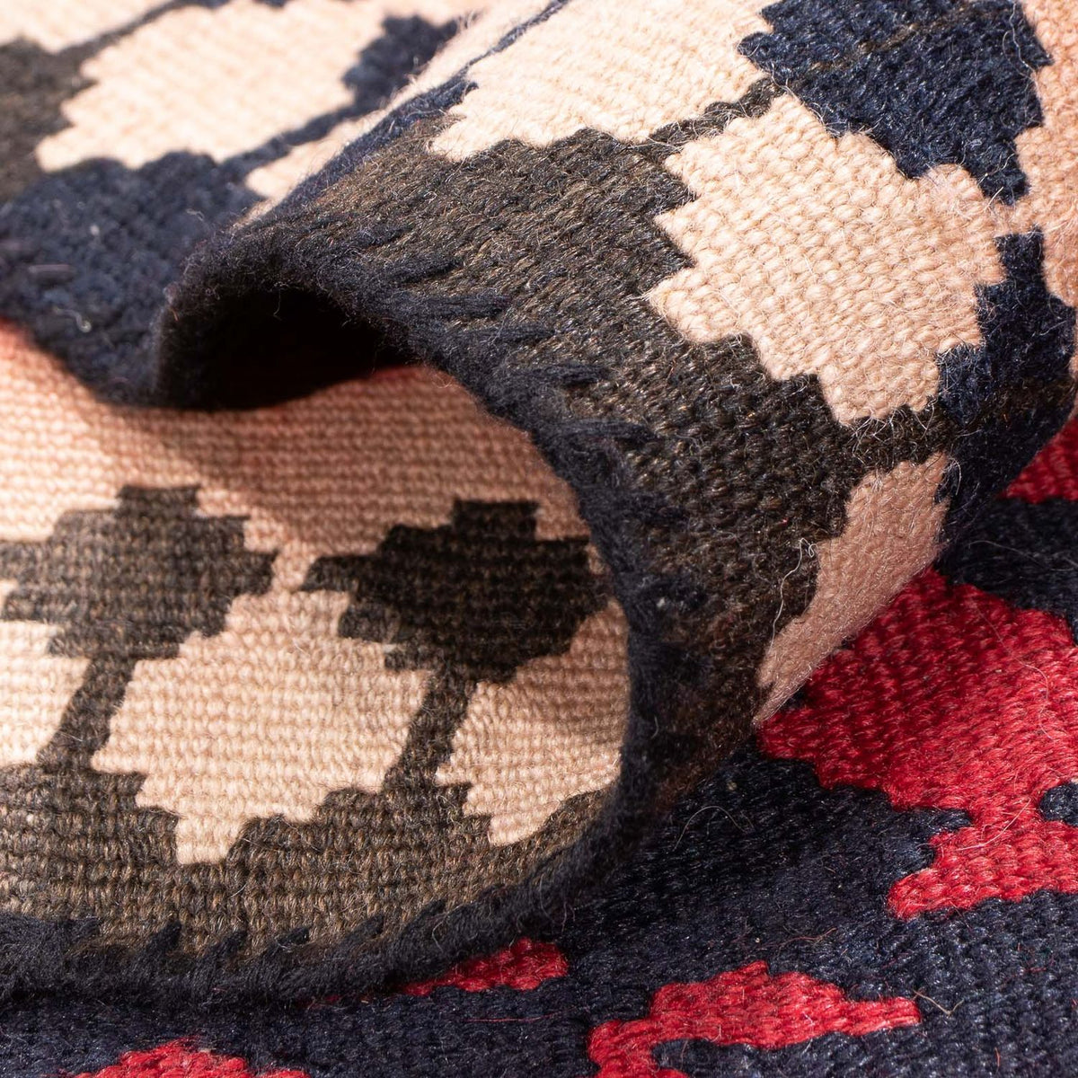 Runner Kelim-matta - gammal - 450 x 120 cm - mörkblå